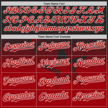 Laden Sie das Bild in den Galerie-Viewer, Uksn Individuelles Bomberjacke in Schwarz-Rot-Weiß mit Funkelstern-Design im Farbverlauf, Druckknopfleiste, Kapuze und Varsity-Letterman-Stil
