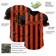 Laden Sie das Bild in den Galerie-Viewer, Uksn Individuelles Schwarz-Orange Klassischer Vertikalstreifen Flüssige Textur Authentisches Baseball-Trikot
