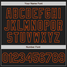 Laden Sie das Bild in den Galerie-Viewer, Uksn Individuelles Schwarz-Orange Klassischer Vertikalstreifen Flüssige Textur Authentisches Baseball-Trikot
