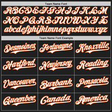 Laden Sie das Bild in den Galerie-Viewer, Uksn Individuelles Schwarz Weiß-Orange Klassischer Vertikalstreifen Flüssige Textur Authentisches Baseball-Trikot

