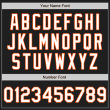 Laden Sie das Bild in den Galerie-Viewer, Uksn Individuelles Schwarz Weiß-Orange Klassischer Vertikalstreifen Flüssige Textur Authentisches Baseball-Trikot
