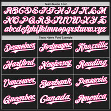 Laden Sie das Bild in den Galerie-Viewer, Uksn Individuelles Schwarz Weiß-Pink Klassischer Vertikalstreifen Flüssige Textur Authentisches Baseball-Trikot
