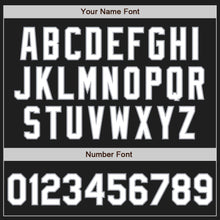 Laden Sie das Bild in den Galerie-Viewer, Uksn Individuelles Schwarz Weiß-Grau Klassischer Vertikalstreifen Flüssige Textur Authentisches Baseball-Trikot
