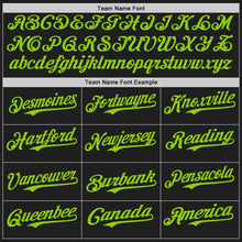 Laden Sie das Bild in den Galerie-Viewer, Uksn Individuelles Schwarz Neongrün-Violett Klassischer Vertikalstreifen Flüssige Textur Authentisches Baseball-Trikot

