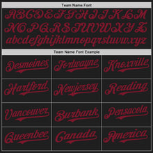 Laden Sie das Bild in den Galerie-Viewer, Uksn Individuelles Schwarz Karmesinrot-Creme Klassischer Vertikalstreifen Flüssige Textur Authentisches Baseball-Trikot
