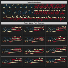 Laden Sie das Bild in den Galerie-Viewer, Uksn Individuelles Schwarz Vintage USA-Flagge-Creme Klassischer Vertikalstreifen Flüssige Textur Authentisches Baseball-Trikot
