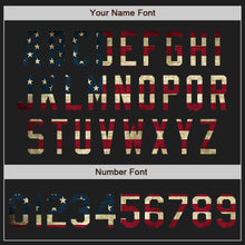 Laden Sie das Bild in den Galerie-Viewer, Uksn Individuelles Schwarz Vintage USA-Flagge-Creme Klassischer Vertikalstreifen Flüssige Textur Authentisches Baseball-Trikot
