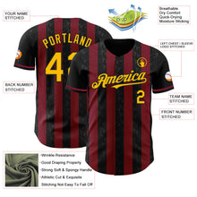 Laden Sie das Bild in den Galerie-Viewer, Uksn Individuelles Schwarz Gold-Karmesinrot Klassischer Vertikalstreifen Flüssige Textur Authentisches Baseball-Trikot
