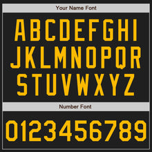 Laden Sie das Bild in den Galerie-Viewer, Uksn Individuelles Schwarz Gold-Karmesinrot Klassischer Vertikalstreifen Flüssige Textur Authentisches Baseball-Trikot
