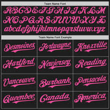 Laden Sie das Bild in den Galerie-Viewer, Uksn Individuelles Schwarz Pink-Neongrün Klassischer Vertikalstreifen Flüssige Textur Authentisches Baseball-Trikot

