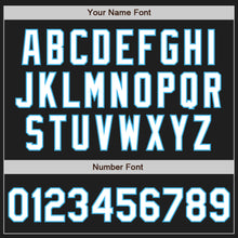 Laden Sie das Bild in den Galerie-Viewer, Uksn Individuelles Schwarz Weiß-Himmelblau Klassischer Vertikalstreifen Flüssige Textur Authentisches Baseball-Trikot
