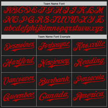 Laden Sie das Bild in den Galerie-Viewer, Uksn Individuelles Schwarz Rot-Elektrisch Blau Klassischer Vertikalstreifen Flüssige Textur Authentisches Baseball-Trikot

