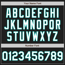 Laden Sie das Bild in den Galerie-Viewer, Uksn Individuelles Schwarz Weiß-Aqua Klassischer Vertikalstreifen Flüssige Textur Authentisches Baseball-Trikot
