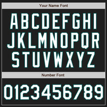 Laden Sie das Bild in den Galerie-Viewer, Uksn Individuelles Schwarz Weiß-Mitternachtsgrün Klassischer Vertikalstreifen Flüssige Textur Authentisches Baseball-Trikot
