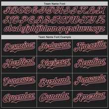 Laden Sie das Bild in den Galerie-Viewer, Uksn Individuelles Schwarz-Mittelpink Klassischer Vertikalstreifen Flüssige Textur Authentisches Baseball-Trikot
