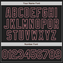 Laden Sie das Bild in den Galerie-Viewer, Uksn Individuelles Schwarz-Mittelpink Klassischer Vertikalstreifen Flüssige Textur Authentisches Baseball-Trikot
