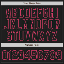Laden Sie das Bild in den Galerie-Viewer, Uksn Individuelles Schwarz-Neonpink Klassischer Vertikalstreifen Flüssige Textur Authentisches Baseball-Trikot
