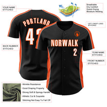 Laden Sie das Bild in den Galerie-Viewer, Uksn Individuelles Schwarz Weiß-Orange Klassischer Farbblock Seitenpanel-Streifen Authentisches Baseball-Trikot
