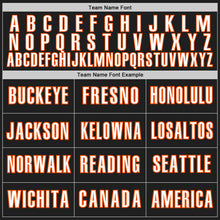 Laden Sie das Bild in den Galerie-Viewer, Uksn Individuelles Schwarz Weiß-Orange Klassischer Farbblock Seitenpanel-Streifen Authentisches Baseball-Trikot

