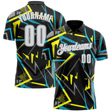 Laden Sie das Bild in den Galerie-Viewer, Uksn Individuelles Schwarz Weiß-Grau 3D Bowling Funktions-Poloshirt
