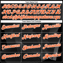 Laden Sie das Bild in den Galerie-Viewer, Uksn Individuelles Schwarz Orange-Weiß 3D-Bowling Linien Funktions-Poloshirt
