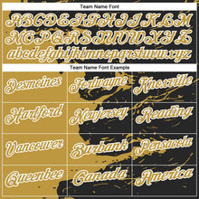 Laden Sie das Bild in den Galerie-Viewer, Uksn Individuelles Schwarz Altgold-Weiß 3D-Bowling Farbspritzer Funktions-Poloshirt
