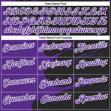 Laden Sie das Bild in den Galerie-Viewer, Uksn Individuelles Schwarz Violett-Weiß 3D-Bowling Farbspritzer Funktions-Poloshirt
