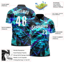 Laden Sie das Bild in den Galerie-Viewer, Uksn Individuelles Schwarz Weiß 3D-Bowling abstrakte Grunge-Kunst Funktions-Poloshirt
