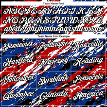 Laden Sie das Bild in den Galerie-Viewer, Uksn Individuelles Schwarz Rot-Royalblau 3D-Bowling abstrakte Grunge-Kunst Funktions-Poloshirt
