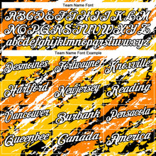 Laden Sie das Bild in den Galerie-Viewer, Uksn Individuelles Schwarz Bay Orange-Gold 3D-Bowling abstrakte Grunge-Kunst Funktions-Poloshirt
