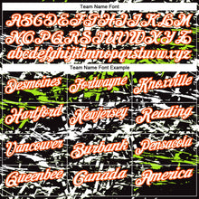 Laden Sie das Bild in den Galerie-Viewer, Uksn Individuelles Schwarz Neongrün-Orange 3D-Bowling abstrakte Grunge-Kunst Funktions-Poloshirt

