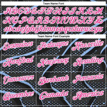 Laden Sie das Bild in den Galerie-Viewer, Uksn Individuelles Schwarz Pink-Hellblau 3D-Bowling Punkte Funktions-Poloshirt
