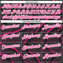 Laden Sie das Bild in den Galerie-Viewer, Uksn Individuelles Schwarz Pink-Hot Pink 3D-Bowling Punkte Funktions-Poloshirt
