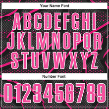 Laden Sie das Bild in den Galerie-Viewer, Uksn Individuelles Schwarz Pink-Hot Pink 3D-Bowling Punkte Funktions-Poloshirt
