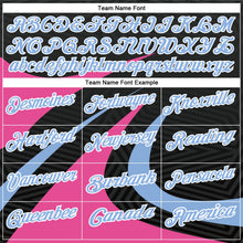 Laden Sie das Bild in den Galerie-Viewer, Uksn Individuelles Schwarz Hellblau-Pink 3D-Bowling geometrische Form Funktions-Poloshirt
