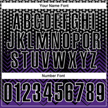 Laden Sie das Bild in den Galerie-Viewer, Uksn Individuelles Schwarz Violett-Grau 3D-Bowling geometrische Form Funktions-Poloshirt
