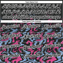 Laden Sie das Bild in den Galerie-Viewer, Uksn Individuelles Schwarz Hellblau-Pink 3D-Bowling abstrakte Grunge-Kunst Funktions-Poloshirt
