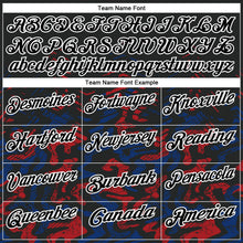 Laden Sie das Bild in den Galerie-Viewer, Uksn Individuelles Schwarz Royalblau-Rot 3D-Bowling abstrakte Grunge-Kunst Funktions-Poloshirt
