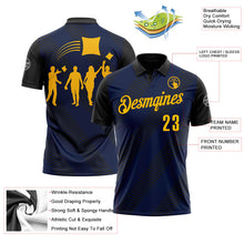 Laden Sie das Bild in den Galerie-Viewer, Uksn Individuelles Schwarz Gold 3D-Cornhole Funktions-Poloshirt

