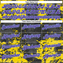 Laden Sie das Bild in den Galerie-Viewer, Uksn Individuelles Schwarz Violett-Hellblau 3D-Cornhole Farbspritzer Funktions-Poloshirt
