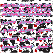 Laden Sie das Bild in den Galerie-Viewer, Uksn Individuelles Schwarz Pink-Hellblau 3D-Poker Funktions-Poloshirt
