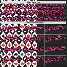 Laden Sie das Bild in den Galerie-Viewer, Uksn Individuelles Schwarz Pink 3D-Poker Funktions-Poloshirt
