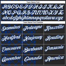 Laden Sie das Bild in den Galerie-Viewer, Uksn Individuelles Schwarz Weiß-Royalblau 3D-Tennis Funktions-Poloshirt
