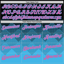 Laden Sie das Bild in den Galerie-Viewer, Uksn Individuelles Schwarz Pink-Himmelblau 3D-Verlaufs-Quadratform Funktions-Poloshirt
