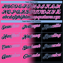 Laden Sie das Bild in den Galerie-Viewer, Uksn Individuelles Schwarz Pink-Hellblau 3D-Verlaufs-Mode Funktions-Poloshirt
