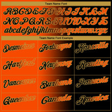 Laden Sie das Bild in den Galerie-Viewer, Uksn Individuelles Schwarz Orange-Altgold 3D-Verlaufs-Mode Funktions-Poloshirt

