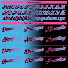 Laden Sie das Bild in den Galerie-Viewer, Uksn Individuelles Schwarz Himmelblau-Pink 3D-Verlaufs-Mode Funktions-Poloshirt
