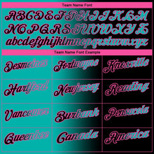 Laden Sie das Bild in den Galerie-Viewer, Uksn Individuelles Schwarz Aqua-Pink 3D-Verlaufs-Mode Funktions-Poloshirt
