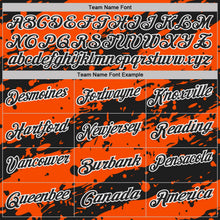Laden Sie das Bild in den Galerie-Viewer, Uksn Individuelles Schwarz Orange-Weiß Farbspritzer-Streifen Funktions-Poloshirt

