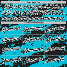 Laden Sie das Bild in den Galerie-Viewer, Uksn Individuelles Schwarz Lakes Blau-Weiß Farbspritzer-Streifen Funktions-Poloshirt
